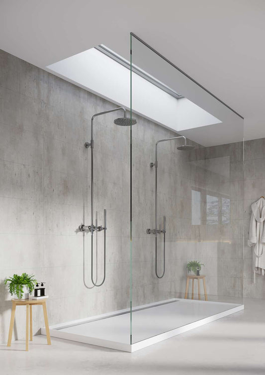 Cracked Cement Smooth Wide Shower Kit 40.5" x 94.5" - K872204