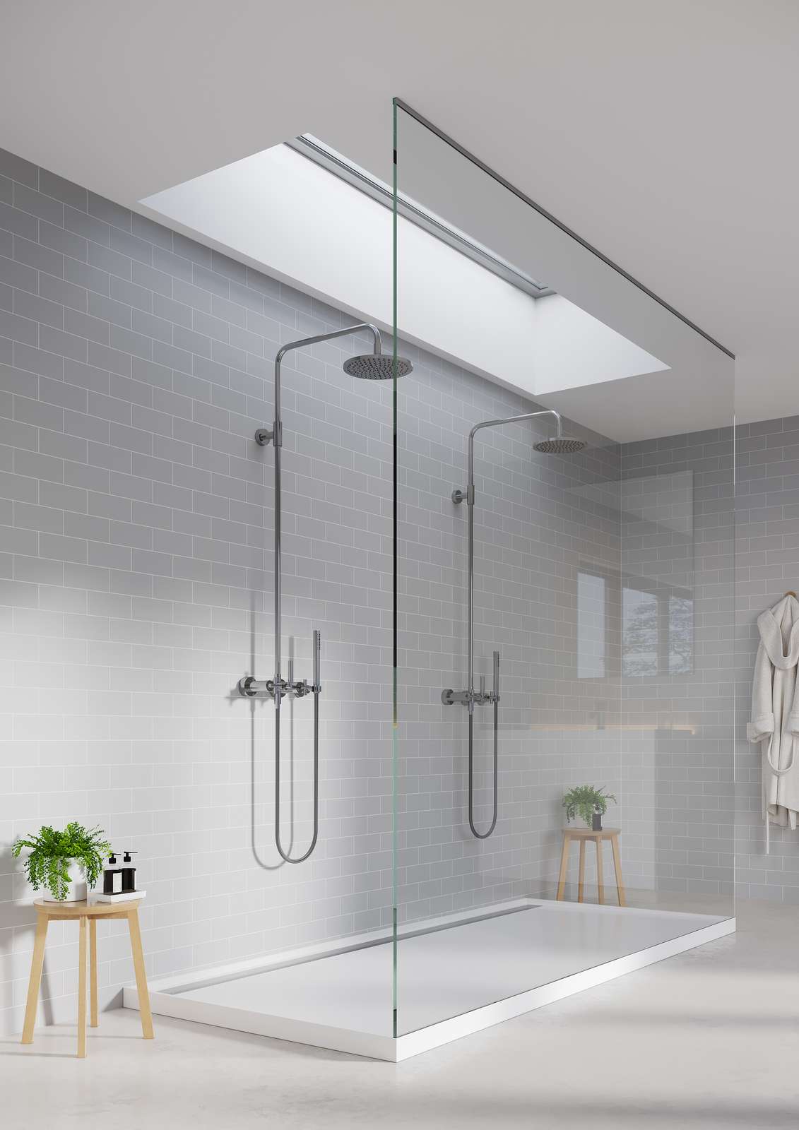 Slate White Subway Tile Shower Standard Kit - K4091-M70